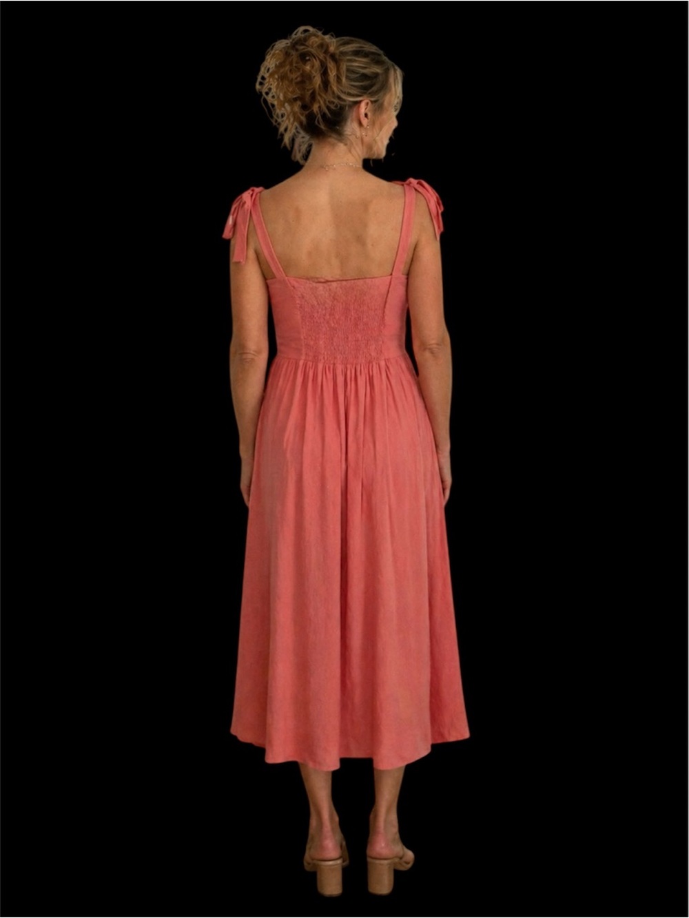 Draper James Rose-gingham Print Tie Strap Midi Dress - Picture 12 of 14